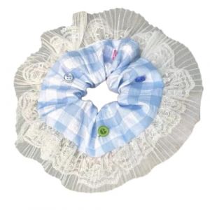 Chouchou à cheveux avec bordure en dentelle Chouchou élastique Cercle Grand chouchou élégant Bandeaux de cheveux féminins Décorations de cheveux Chouchou pour femmes Bandeau pour filles (TengJingQi, neuf)