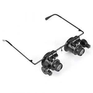 Lunette Horloger Professionnel Avec Loupe &Agrave; Grossissement 20X Et 2 Lampes LED Pour R&eacute;paration De Montres, Bijoutiers Et M&eacute;caniques De Pr&eacute;cision (Wizerry369, neuf)