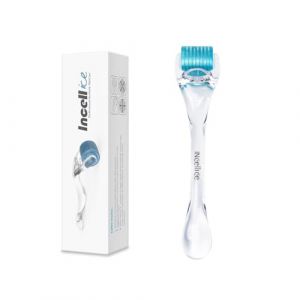 INCELLICE Derma Roller 2.0 Derma Roller Cheveux 200 Vraies Aiguilles en Titane, Professionnel Rouleau Microneedling pour la Croissance de la Barbe et des Cheveux et les Soins de la Peau du Visage (INCELL ICE, neuf)