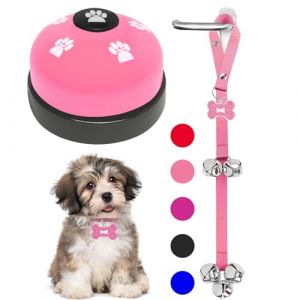 KEXIAVA Lot de 2 Sonnette pour Chien Sonnette Chien pour Sortir Clochette Chien Pipi Accessoire Chiot Sonnette pour Chien Porte Jouet Bouton Sonnette Exterieur Chien Accessoires (Rose) (KEXIAVA, neuf)
