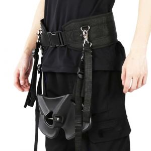 Agatige Ceinture de Combat pour Canne à pêche, Harnais d'épaule Ceinture pêche Support de Canne à pêche réglable Ceinture de Taille Ceinture de Fixation de Canne à pêche Baudrier de Peche (Noir) (YuchooesEU, neuf)