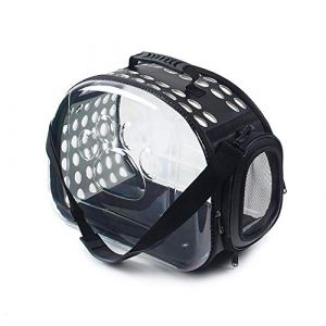 ECOSWAY Sac &agrave; bandouli&egrave;re transparent respirant pour animal domestique - Sac de transport pour chat, chien, lapin et autres animaux de petite taille et de taille moyenne (zhongfeihongda, neuf)