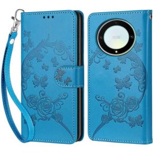KENHONER Coque pour Honor X9A 5G / Honor Magic5 Lite, Housse Etui Portefeuille Cuir Multifonction, Fermeture Magn&eacute;tique &agrave; Clapet Anti-Choc Compatible avec Coque Honor Magic 5 Lite Book - Bleu (KENHONER, neuf)