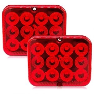 AOJO 2 PCS Rouge Anti Brouillard Remorque 12V Feux de Brouillard Arrière LED pour Tracteur Camion Caravane - Approuvé ECE E11 (WANGAOJO-EU, neuf)