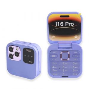 Yunir T&eacute;l&eacute;phone Portable &agrave; Rabat pour Personnes &acirc;g&eacute;es, T&eacute;l&eacute;phone Portable &agrave; Clapet Senior d&eacute;bloqu&eacute; 2G, avec &eacute;cran de 1,77 Pouces, Double SIM, Gros Boutons, Lampe de Poche LED, (Purple) (Wuqiek, neuf)