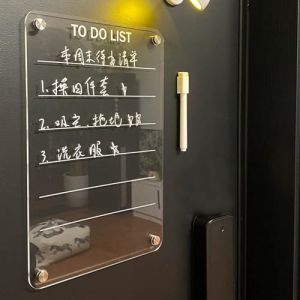 Tableau Magnetique Frigo Transparent, Magnétique en Acrylique Transparent, Acrylique Planning Semaine Magnetique, avec 1 Marqueurs, Calendrier Magnétique Frigo pour Réfrigérateur Liste des Courses (LEdoudouLE, neuf)