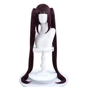 FYBHD Cosplay Nekopara Chocolat Chocolat Longue Queue de Cheval Brun Vanille Kawaii Rose 100 cm Cheveux Résistant à la Chaleur Perruque Cosplay Perruque + Perruque Bonnet Rose Pour Fête (Couleur : (zhouqiangshangmao, neuf)