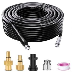 Alanmoship Kit de nettoyage de canalisations pour nettoyeur haute pression, compatible avec Karcher For Lavor pour Parkside Tuyau d'égout flexible Buse Jet Jet (15 m) (Alanmhaf, neuf)
