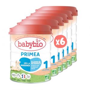 Babybio - Lait Infantile - Primea 1er &Acirc;ge - 800g - de 0 &agrave; 6 Mois - BIO - Fabriqu&eacute; en France - Sans Huile de Palme - Lot de 6 (Babybio, neuf)