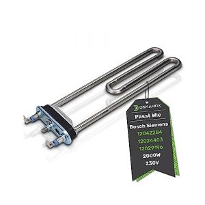 DEKAROX &Eacute;l&eacute;ment chauffant 2000 W 230 V pour machine &agrave; laver Bosch Siemens 12042284 12024403 12029196 pour machine &agrave; laver comme iQ100 iQ300 Maxx Classixx Logixx varioPerfect iSensoric Extra Class (Dekarox, neuf)