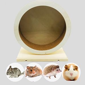 Allazone Roue d'exercice en Bois pour Hamster, Roue Hamster, Roue de Hamster, Jouet de Roue à Rouleaux en Bois d'exercice Interactif Naturel (Aircris, neuf)