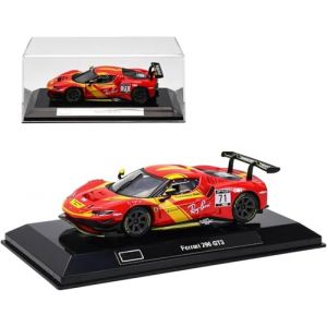 HTLNUZD Bburago 2023 1/43 296 GT3 Voiture de course en alliage pour Ferrari 296 GT3 Adulte Véhicules de luxe moulés sous pression Modèle de collection (HappyCow-EU, neuf)