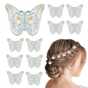 Pinces à cheveux papillon pour cheveux,pinces à cheveux papillon pour filles,Pinces papillon 12 pièces épingles à cheveux papillon - Pinces papillon mignonnes transparentes colorées pour le travail, l (smeis, neuf)