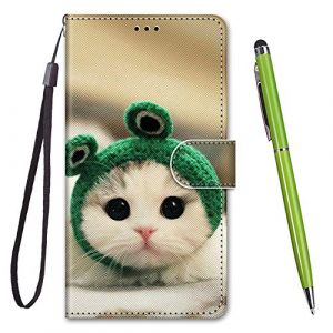 TOUCASA Coque pour Galaxy J7 2017 / J730,Coque Cuir PU Portefeuille &agrave; Aimant Colourful Design Coque Rabat Portefeuille [Cr&eacute;atif Peint] &Eacute;tui pour Samsung Galaxy J7 2017 / J730 (Chaton Grenouille) (Mltour-EU, neuf)