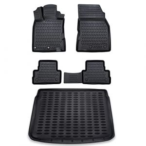 ELMASLINE 3D Tapis de Sol et Tapis de Coffre pour Nissan Qashqai 2014-2021 (J11) (Plancher de Chargement sup&eacute;rieur) | Tapis de Voiture et Bac de Coffre | Accessoires Auto (herneland, neuf)