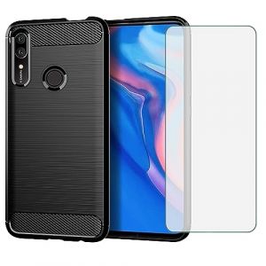 Asuwish Coque de protection pour Huawei P Smart Z/Honor 9X - Avec film de protection d'&eacute;cran en verre et ultra fine - En silicone TPU - Hawaii Y9 Prime 2019 STK-L21 STK-LX1 - Noir (Asuwish KJ FR Store, neuf)