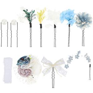 Ipetboom 1 Jeu Couvre-chef kimono bandeau cosplay fille décor de tête de cosplay pour fille accessoires gothiques accessoire de cheveux de fête de cheveux en forme de u dentelle Blue (hikarish, neuf)