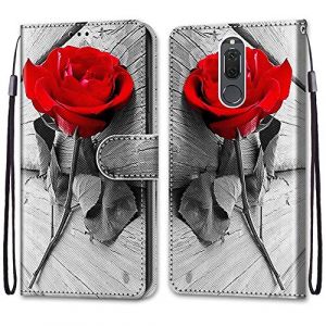 Mo-Somnus Coque pour Huawei Mate 10 Lite, Etui en Cuir PU Portefeuille Housse Coque avec 360 Degr&eacute;s Silicone Antichoc Protection Cover Cuir Pochette Magn&eacute;tique und Flip B&eacute;quille (Rose) (Mo-Beauty EU Store, neuf)