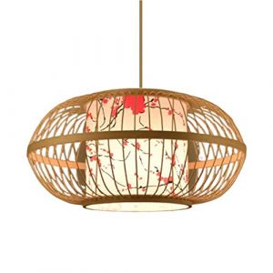 CSSYKV Lustre Tiss&eacute; En Bambou D'art En Bambou Chinois Lanterne Japonaise En Bambou E27 lampe &Agrave; Suspension R&eacute;tro Cr&eacute;ative Plafonnier Luminaire Lanterne D&eacute;corative Classique D'&eacute;clairage Suspendu De Rest (QINGB0913, neuf)