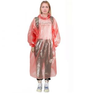 peiqiup Poncho de pluie transparent avec cordon de serrage, Poncho de pluie transparent Rouge, Poncho Pluie pour Femme Homme, Pour Camping, Randonnée, concerts, Rouge (YuanNeiWH, neuf)