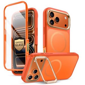 i-BLASON Ares Coque pour iPhone 17 Pro Max 6,9" 2025 avec Support [MagSafe Compatible] [Protection d'Ecran Verre Tremp&eacute;] [Bouton Cam&eacute;ra Compatible] Protection Int&eacute;grale Robuste Magn&eacute;tique (Corail) (SUPCASE & i-Blason Store, neuf)