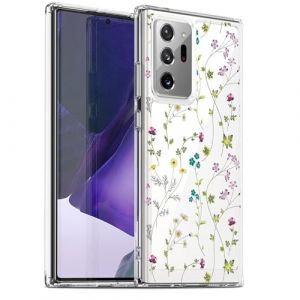 Pazpnoy Coque pour Samsung Galaxy Note 20 Ultra,Transparente &Eacute;tui avec Exquis Motif Fleur Dessin,Housse TPU Ultra Mince, Silicone Femmes Antichoc Protection Case Cover-4 (Yanzyo, neuf)