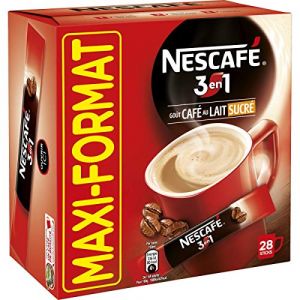 NESCAFÉ 3en1, Café au lait sucré, Café soluble, Boîte de 28 Sticks (LIVRAISON EXPRESS 24H, neuf)