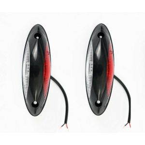 Générique 2 Feux d'encombrement à LED 24V Rouge et Blanc Feux de Gabarit Latéraux Homologation ECE E2 pour Camions et Poids Lourds Châssis Remorque Basculant Semi-Remorque Agricoles (JJ AUTOBITS, neuf)