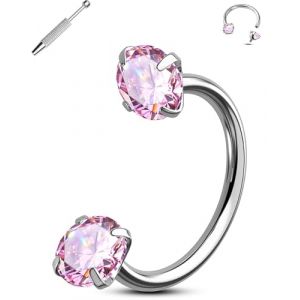 Jewseen Fer &Agrave; Cheval Nez Anneau Titane Tragus Boucle D'oreille Cercles Double GeMMe L&egrave;vre Piercing Bijoux 20G Fer &Agrave; Cheval Septum Anneau Interne Filet&eacute; Boucle D'oreille De Cartilage 6MM (Jewseen Jewelry, neuf)