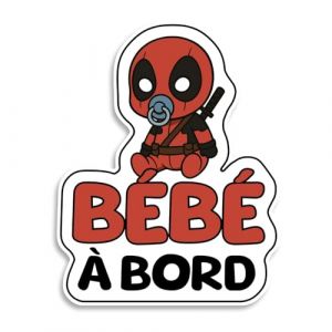 Bebe a bord voiture, Bébé Superhéro Masqué, Sticker bebe a bord Résistants aux UV et Waterproof, Autocollant Bébé a Bord Facile à Appliquer, Autocollant pour Voiture (Albastov, neuf)