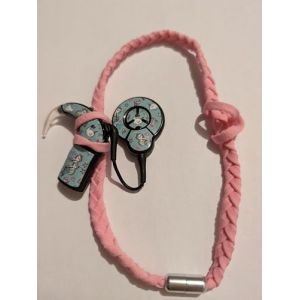 Bandeau tresse pour implant cochleaire et prothese auditive serre tete anti perte (Rose pale, Taille unique extensible) (SOFIZZE, neuf)