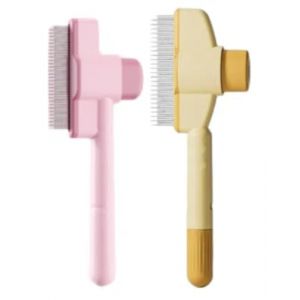 Brosse Anti-Poils Morts, Brosse Chat, Peigne Autonettoyant Pour Chat,(Jaune + Rose) (guangzhoukoucubaihuoshanghang, neuf)