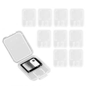 KEQAR 9 Bo&icirc;te de Rangement pour Cartes SD &Eacute;tui Transparent pour Cartes M&eacute;moire SD (Transparent) (APENGPENG, neuf)