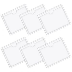 Vicloon Pochettes Adhésive Transparente, 6pcs Pochette Autocollante, Poches pour Cartes de Visite Autocollantes Ouvertes Sur Le Côté pour Permis de Stationnement Carte de Visite Permis de Conduire (BEST-SELLER5, neuf)