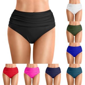 Bas de Maillot de Bain Femme Bandeau Bikini Culotte Taille Haute Short de Bain Ventre Plat Bas de Maillots Shorty (goodups, neuf)