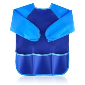 JUKOTA Tablier Peinture Enfant, Tablier Imperm&eacute;able avec Manches Longues Blouse Peinture Enfant de 3 &agrave; 8 Ans Blouse En-fant Peinture avec 3 Poches pour Activit&eacute;s Scolaires Pein-ture Cuisine, Bleu (CAR PARTS FOR ALL, neuf)