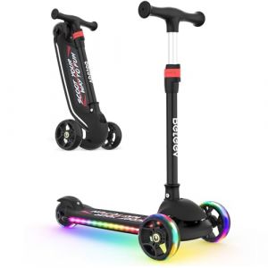 BELEEV A9 Trottinette pour Enfants 3 à 12 Ans, Trotinette Pliable à 3 Roues LED Roues Lumineuses et Deck, 4 Réglables en Hauteur, Plateau Antidérapant Scooter pour Filles Garçons, Tricycle Pliable (MeiShangStore, neuf)