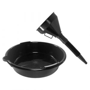 Dickly Bac de Récupération d'Huile avec Bec Bac de Vidange Bac d'Égouttement Bassines de Récupération d'Huile avec Entonnoirs Ensemble pour Entretien Automobile-6,5L (Lurjsjrgk, neuf)