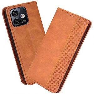 XINNI Housse pour Telephone Ulefone Note 16 Pro Etui, PU/TPU Retourner Cuir Coque Magn&eacute;tique Portefeuille, Marron (Fengqi UK, neuf)