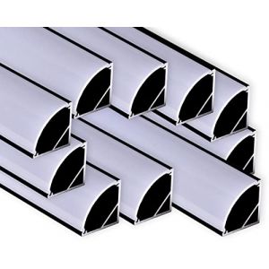 AFTERTECH 10x 3m (30M) 1616N 16x16mm Noir Coin Profil Aluminium pour Bande LED Barre Rigide + Couvercle (1616 Noir Brouillard) (AFTERTECH&reg;, neuf)