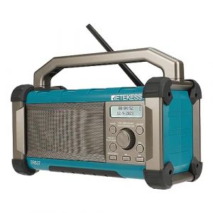Retekess TR637 Radio de Chantier,Radios Portables FM AM avec Bluetooth,Large 5000mAh Batterie,&Eacute;tanche et R&eacute;sistant aux Chutes,Port USB,Poign&eacute;e de Transport,Poste de Travail (RetevisDirect, neuf)