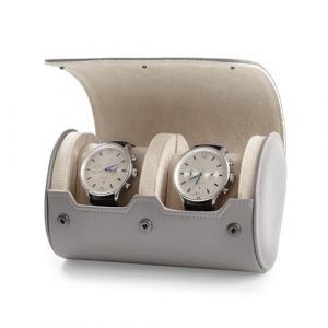 Oirlv Luxe PU Cuir 2 Fentes Etui Montre,Boite a Montre Homme,Rangement Pour Coffret Cadeau No&euml;l Anniversaire Boite Montre(Gris Clair) (OIRLV, neuf)