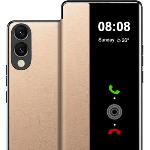 Coque pour Samsung S25 Edge Etui à Rabat pour Samsung GalaxyS25 Edge Coque Clapet S25 Edge Protection Case Flip Folio Clear View Cover Mince 360 Full Body Antichoc Housse 5G/6.7" (Doré) (ZhuChuangYouSuJiaoZhiPinYouXianGongSi, neuf)