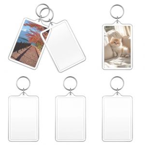 Lot de 6 porte-clés en acrylique - Mini transparent - Cadre photo - Personnalisé - Personnalisé - Porte-clés photo pour cadeaux de remise de diplôme personnalisés - 7 x 4,4 cm (Long history, neuf)