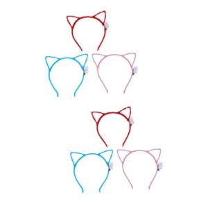 Healvian 6 Pièces Bandeau LED Oreilles Chat Lumineux LED Bandeau Tête Déguisement Chat Brillant pour Fête Halloween Noël Cosplay Adulte et Ado Couleur Aléatoire (Le Sengyu, neuf)