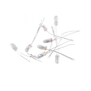 FfOcco YFlifangting Mini Ampoule indicateur 3mm/4mm/5mm, 10 pi&egrave;ces, Ampoule &agrave; Incandescence, Filament de Riz, 1.5V 2V 3V 6V 9V 12V 24V (Size : 4mm, Color : 1.5V) (YFlifangting, neuf)