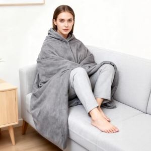 Calefact Couverture Chauffante Int&eacute;rieure &ndash; Su&eacute;dine Ultra-Douce, Chauffage Graph&egrave;ne 4 Zones, 3 Niveaux de Chaleur, Compatible USB-C, Lavable en Machine &ndash; Couverture Chauffante Portable pour Maison & B (STYG-1, neuf)