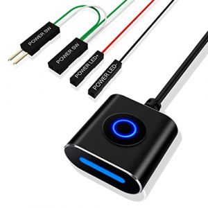 COOIDEA Interrupteur d'ordinateur de Bureau, Bouton d'alimentation Externe, Bouton d'interrupteur Marche/Arr&ecirc;t Externe pour Carte M&egrave;re de PC avec C&acirc;ble d'extension de 2.5 M&egrave;tres (cooidea, neuf)
