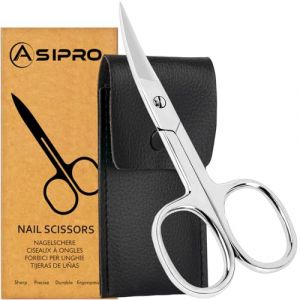 ASIPRO Ciseaux Ongles Professionnel avec Étui, Ciseaux Ongles Pieds, Multi Usages Petits Ciseaux a Ongles aussi pour Sourcils et Cils, Ciseaux à Ongles pour Ongles de Mains et Pieds (ASIPRO, neuf)
