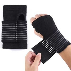 Yoezuo Orth&egrave;se &eacute;lastique de Poignet, (1 Paire) Orthese Poignet Bandage Poignet Attelle de Poignet Avanc&eacute; pour Soulagement la Douleur du Canal Carpien, Fractures et Entorses, Arthrite, Tendinite (Noir) (YANLANGLTD, neuf)